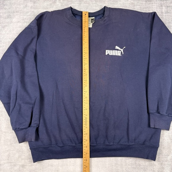 Puma Sweatshirt Mens XL Blue Vintage 90s Embroidered Logo Crewneck Grunge‎ - Picture 5 of 8